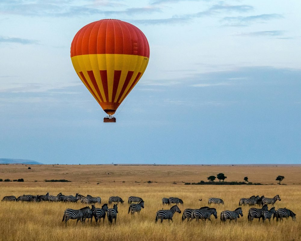 Hot-air balloon over the Maasai Mara